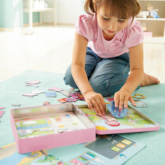 HABA Dress Lilli Magnetic Puzzle, 4 Backgrounds, 54 Magnets – Product Image 2