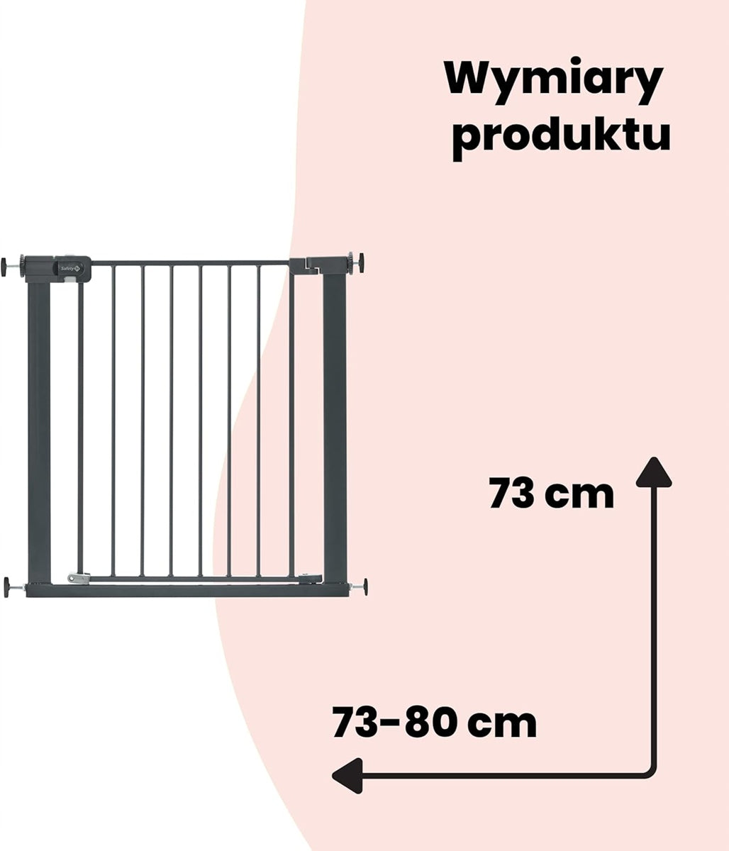 SAFETY 1ST SecureTech Kovová bezprahová zábrana na schody 73-80 cm