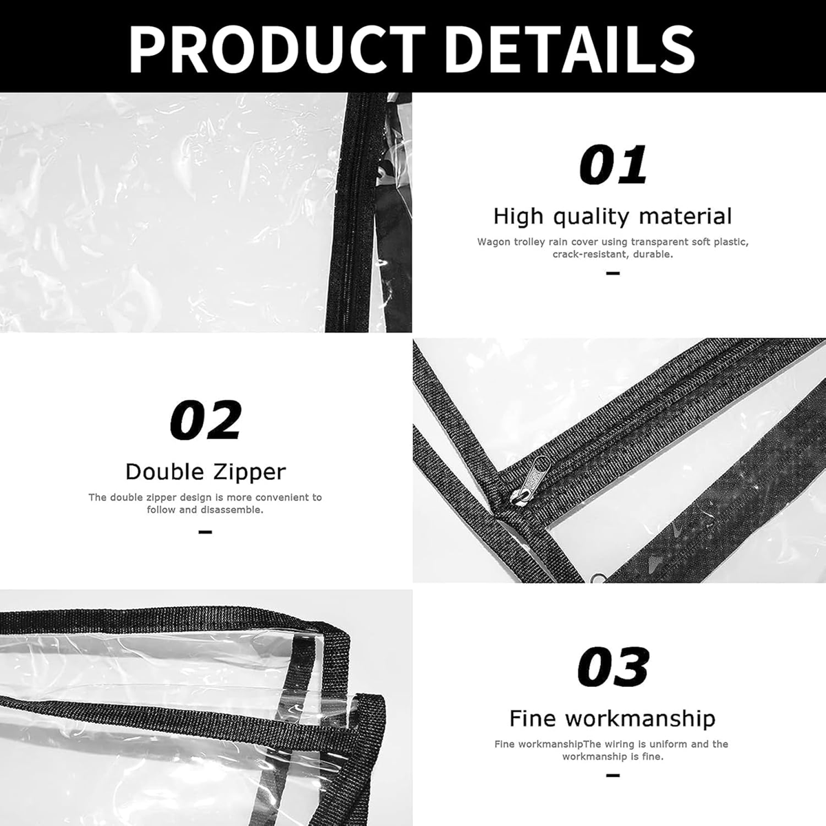 universal rain coverGood, new condition, replacement packaging available