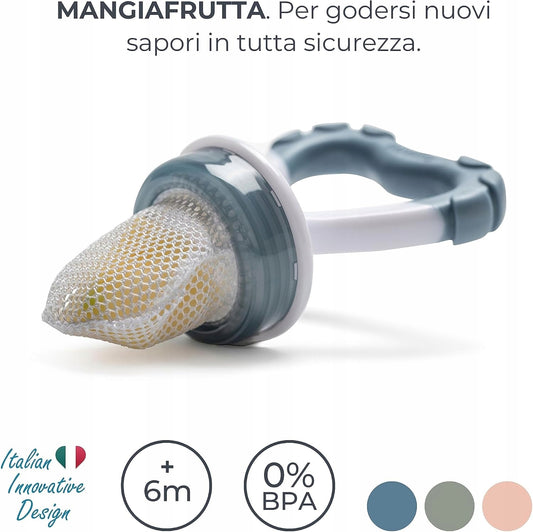 NUVITA rágóka cumi gyümölcsökhöz 2 az 1-ben 6 hónap+