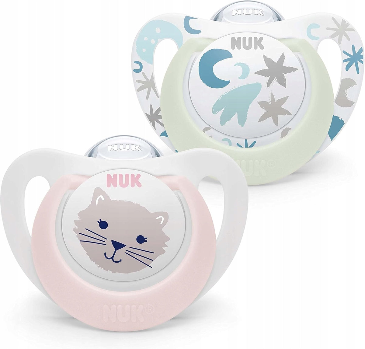 NUK STAR Day&Night uklidňující dudlík x2 0-6 měsíců
