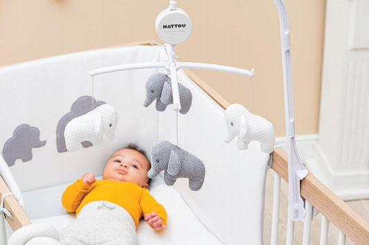 NATTOU mobile musical pour lit bébé ÉLÉPHANT TEMBO