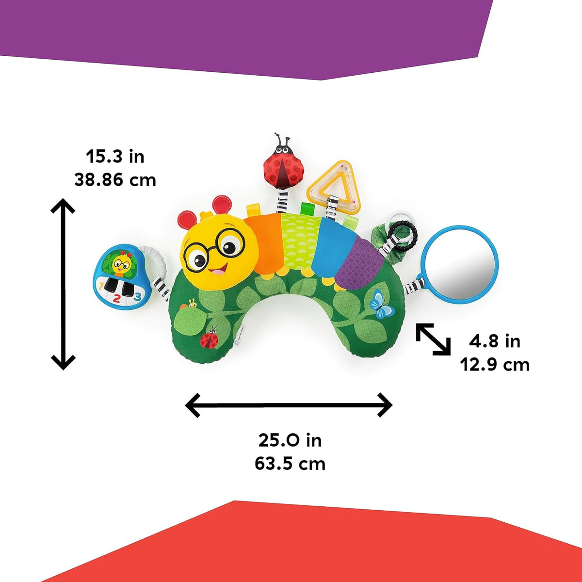 BABY EINSTEIN hrací polštářek na bříško housenka 0+