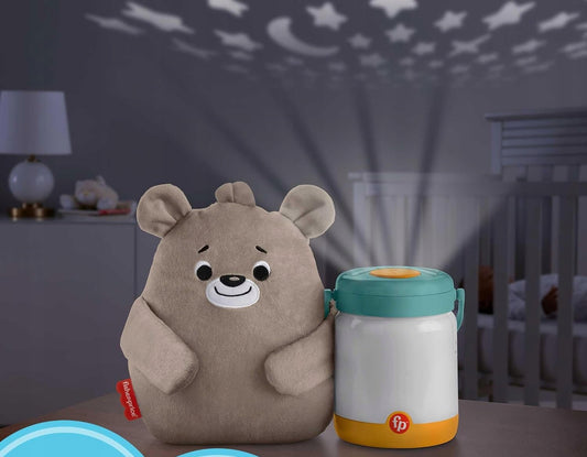 FISHER-PRICE uklidňující plyšák zvuky projektor lampička se světluškami