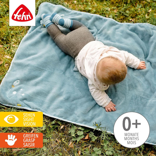 FEHN Little Castle baby blanket 75x100 cm with rattle – product image 2