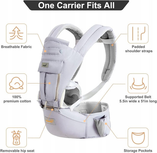 GROWNSY marsupiu ergonomic cu centură de șold 6 în 1