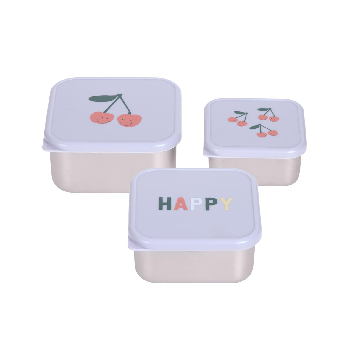 Lässig Happy Fruits ocelové nádoby na svačinu 3 ks