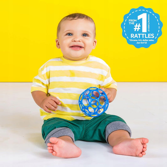 BRIGHT STARTS Oball Rattle silikonové chrastítko-kousátko 10 cm