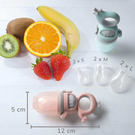 TABRIX gyümölcsadagoló rágóka babáknak 3 hónap+ 2 db 6 szívófej