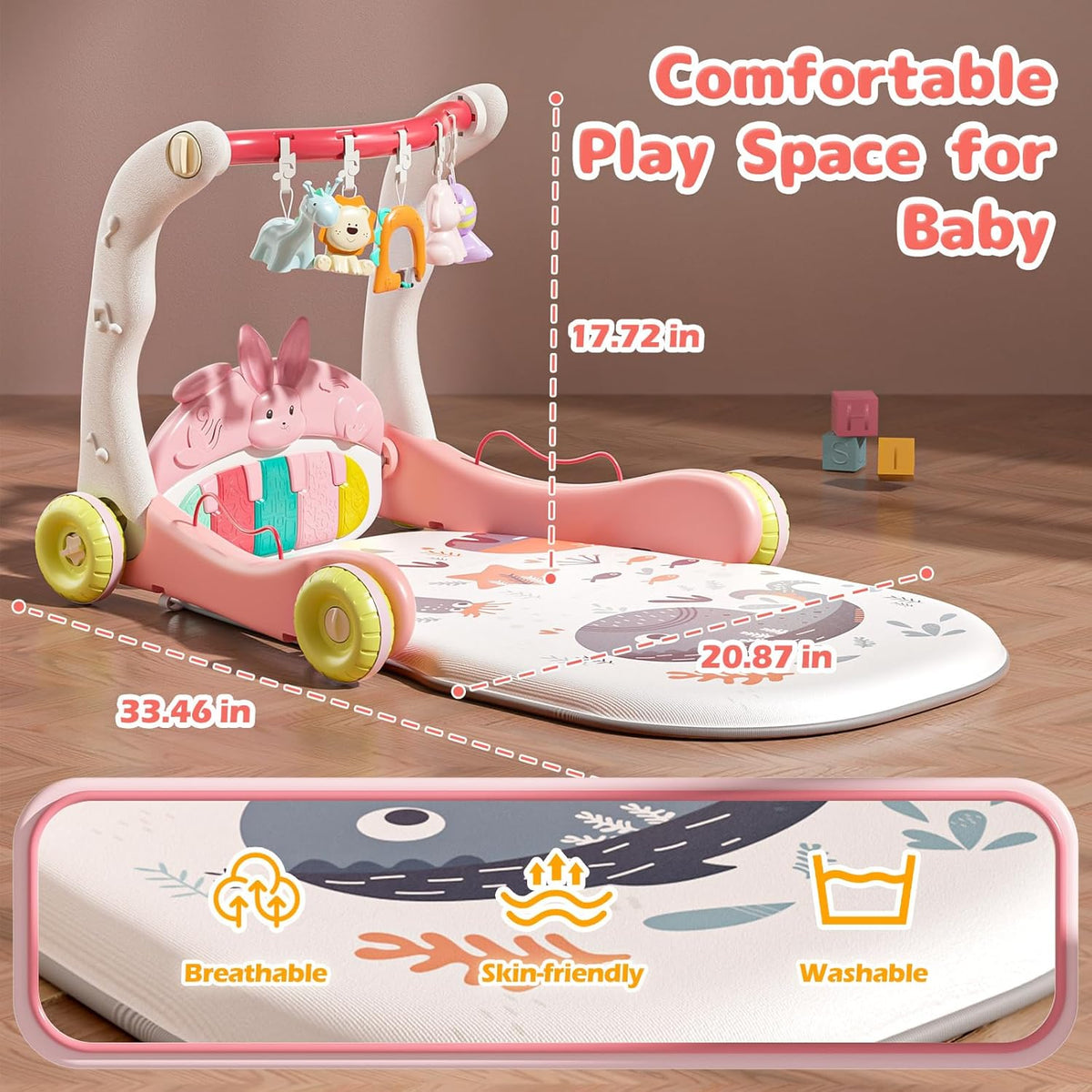 CUTE STONE edukační podložka s klavírem 0-36 měsíců