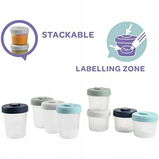 BEABA nádoby na jedlo 4 x 150 ml, 4 x 250 ml