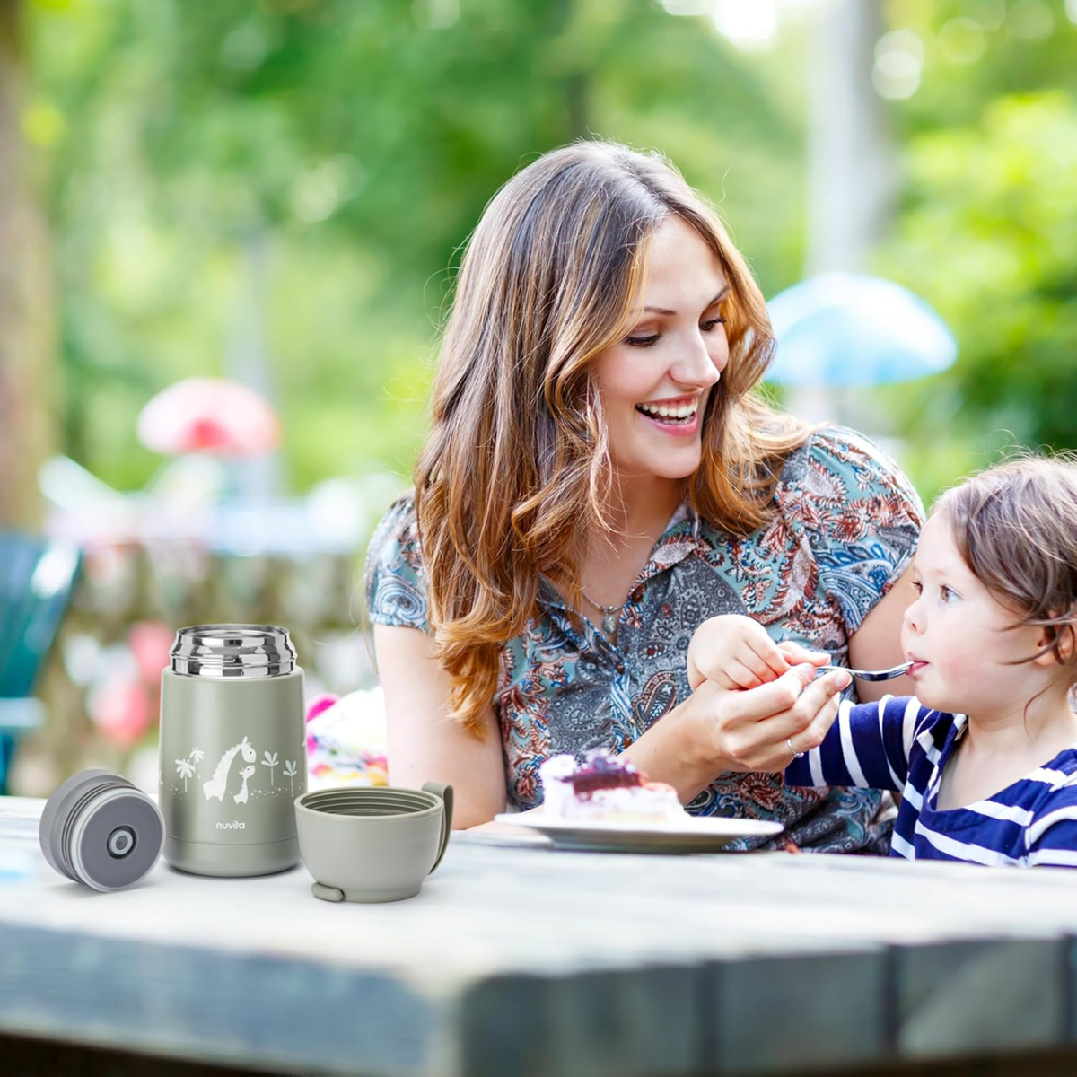 NUVITA 4475 Speisethermoskanne aus Edelstahl, 620 ml, 0+, GIRAFFEN – Produktfoto 5