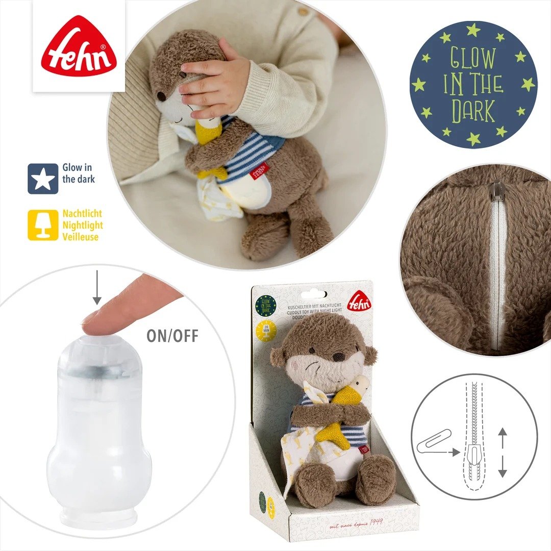Lampada da notte e peluche Fehn Otter