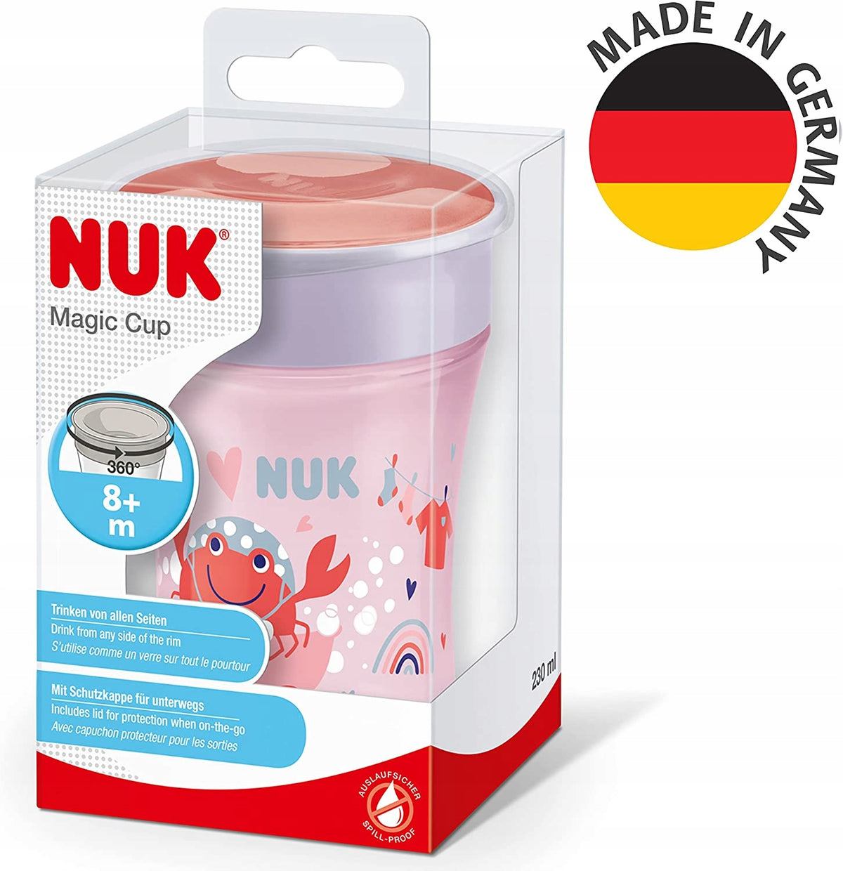 NUK Magic Cup HRNEK NEKAPEK 230 ml náustek 360 stupňů