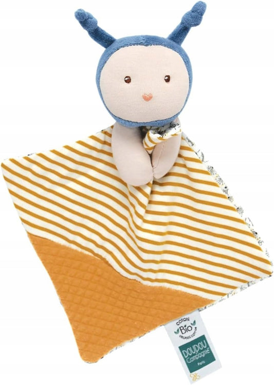 DOUDOU et COMPAGNIE bee cuddly toy with blanket in decorative box
