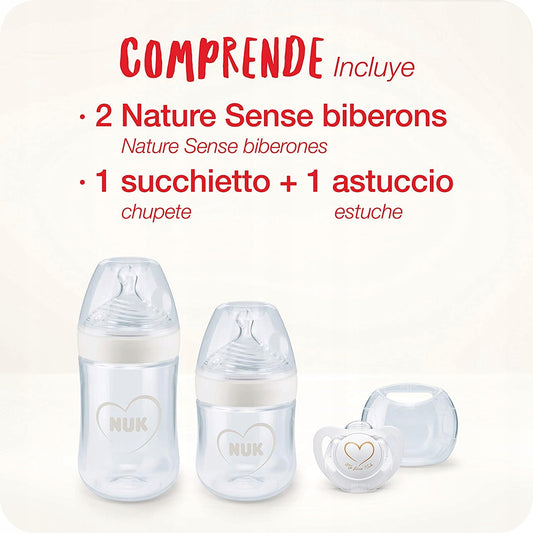 NUK Nature Sense set de biberons 260,150ml + tétine