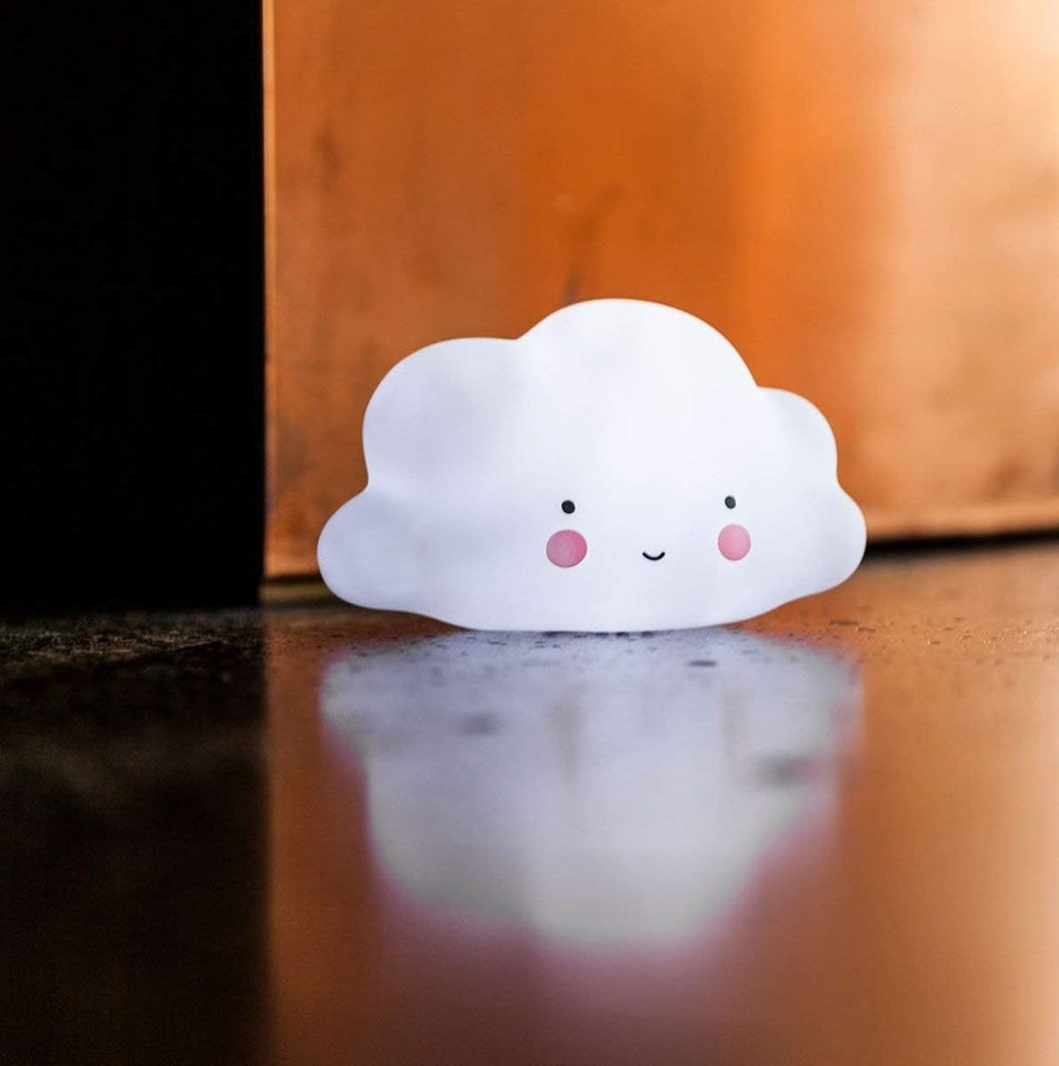 A LITTLE LOVELYcloud night lightage 3 l+colour whitewidth 8 cm, length 15.5 cm, height 9 cmbatteries 3 x LR44