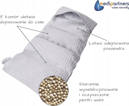MEDIPARTNERS termofor s třešňovými peckami VELKÝ 800g 60x20 cm MINKY