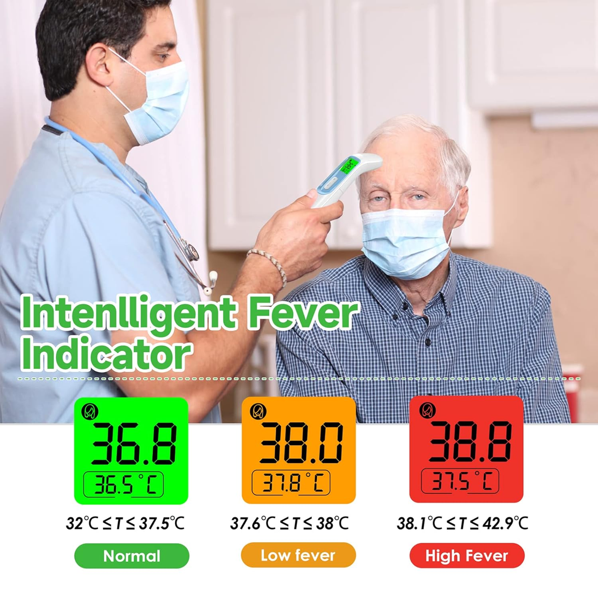 IDOITmultifunctional non-contact thermometer + caseage 0 +colour white and bluewidth 4 cm, length 16