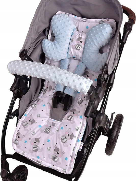 MEDI PARTNERS insert pour poussette papillon couverture oreiller 4 pièces MINKY