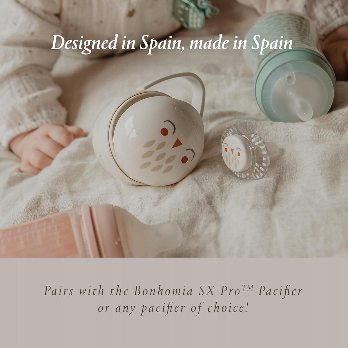 SUAVINEX Premium Bonhomia container for 2 pacifiers