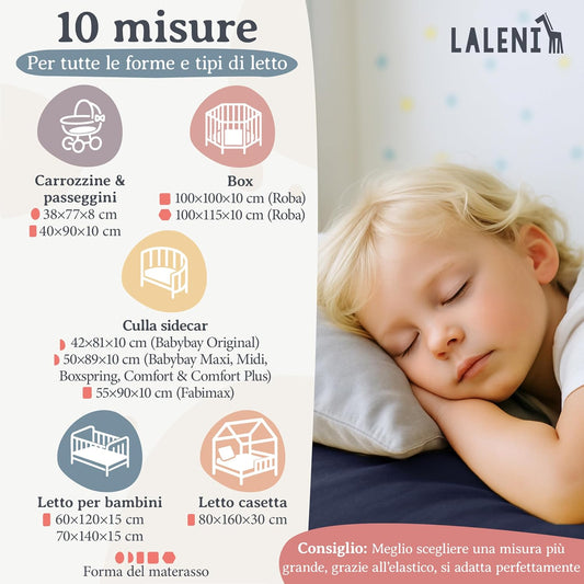 LALENI fitted sheet with elastic corners for playpens 100x115 cm