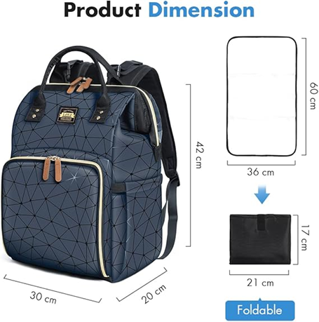 LEKEBABY voděodolný batoh na pleny a příslušenství