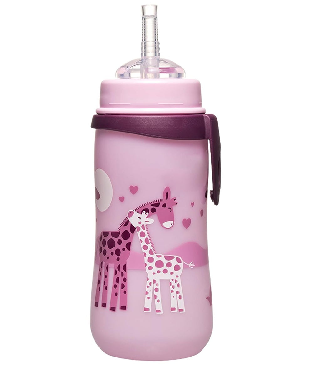 NIP Straw Cup sippy cup with straw 330 ml 12 m+ GIRAFFES