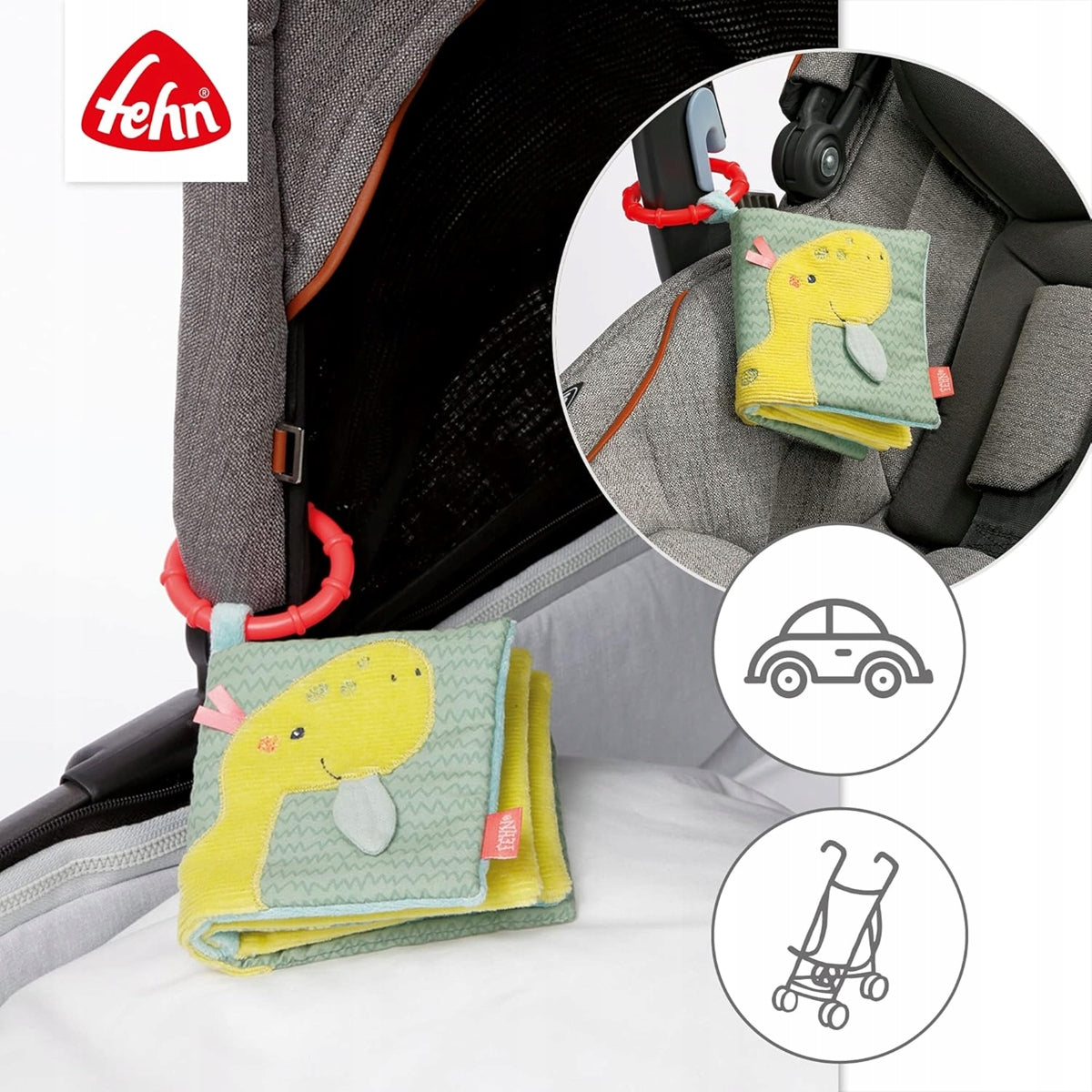FEHN Happy Dino sensorisches Buch ANHÄNGER 11 x 11 cm – Produktfoto 4