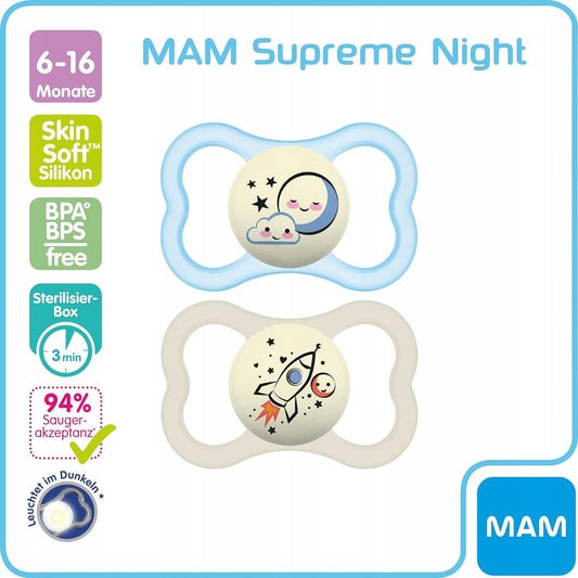 MAM SUPREME NIGHT Silikonschnuller 6-16 Monate