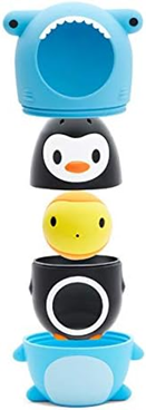 MUNCHKIN Sharky & Pals juguetes de baño 3 en 1 pez, pingüino, tiburón