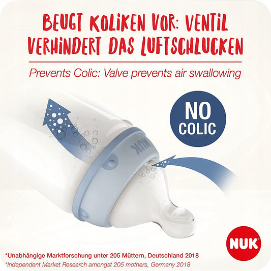 Set NUK NO COLIC 4 biberon cestino CONTROLLO TEMPERATURA