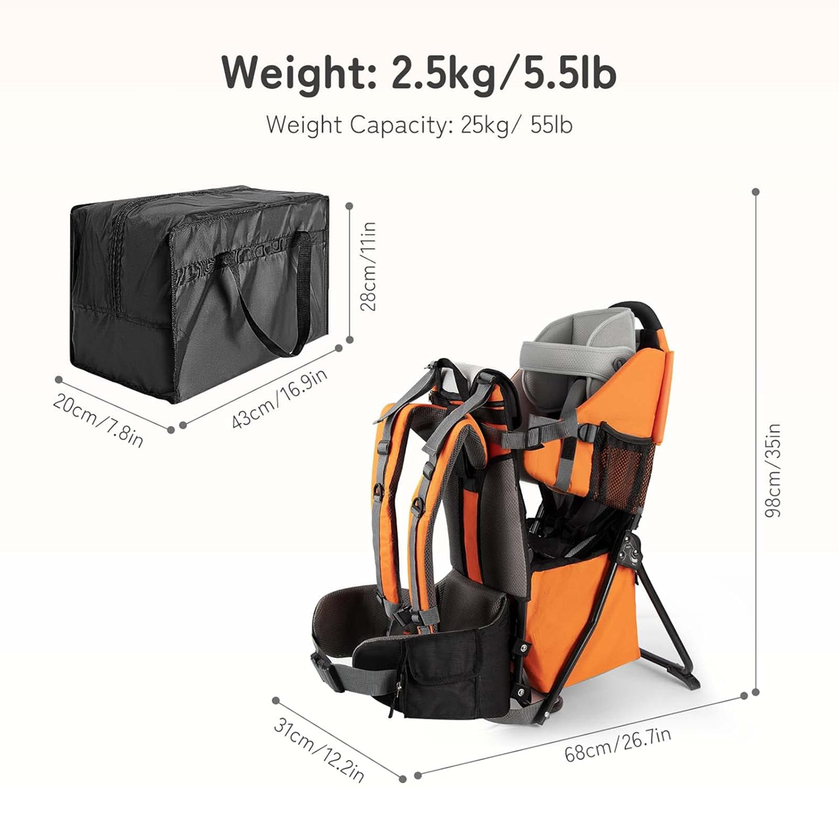 BESREY KRAXE turistické nosítko 6-36 měsíců
