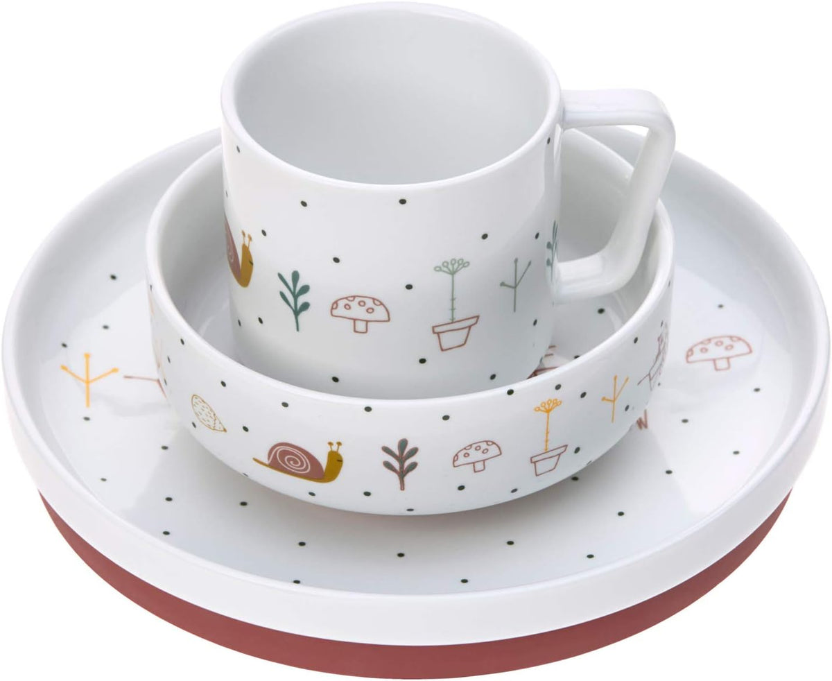 LASSIG Garden Explorer porcelain tableware set PLATE + CUP + BOWL