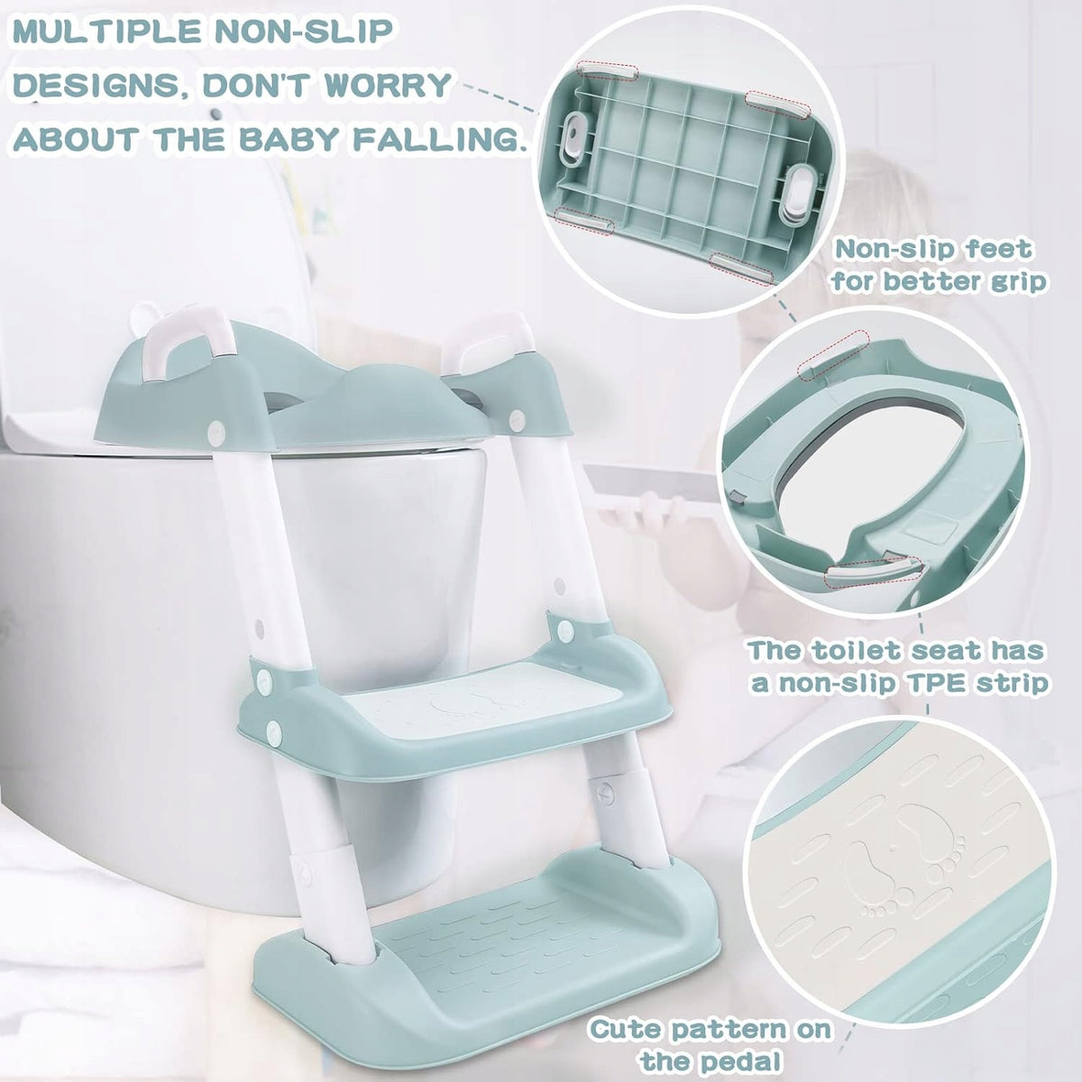 MUOIVG toilet seat cover with steps