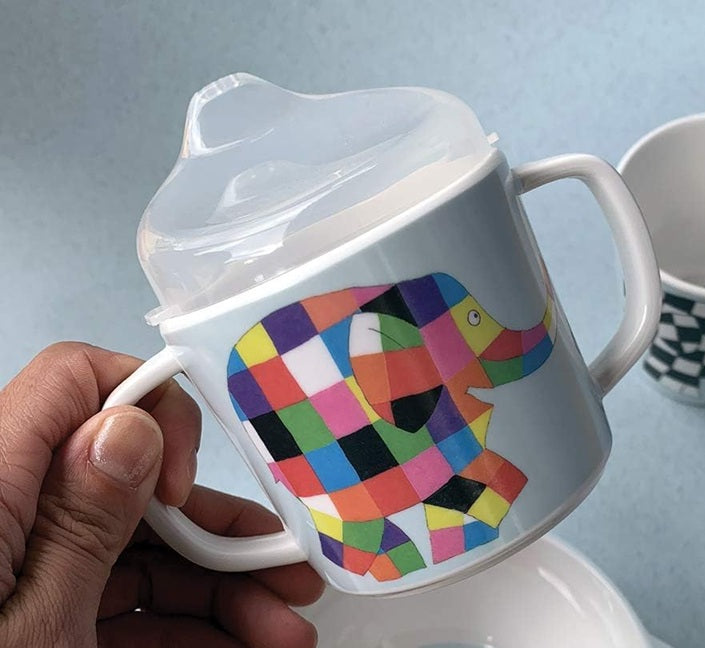 PETIT JOUR PARIS hrnek na učení pití s náustkem 150 ml 6 m+ SLON ELMER