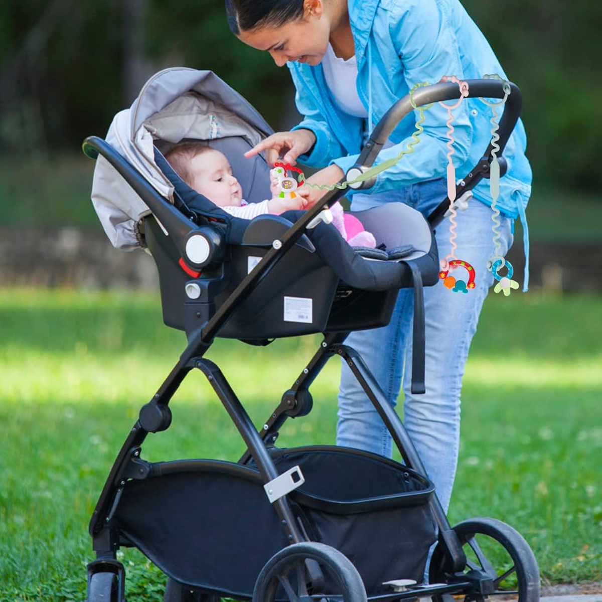 STRAPS FOR BABY silikonový držák na dudlík, kousátko a hračky 30 cm