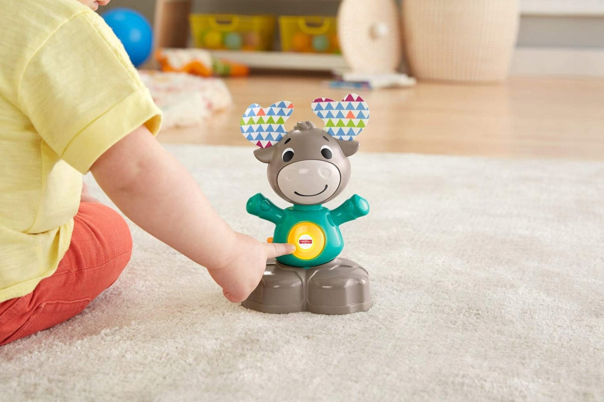FISHER-PRICE GHR20 interaktywny ŁOŚ język angielski, kolorowa zabawka edukacyjna dla niemowląt 9m+
