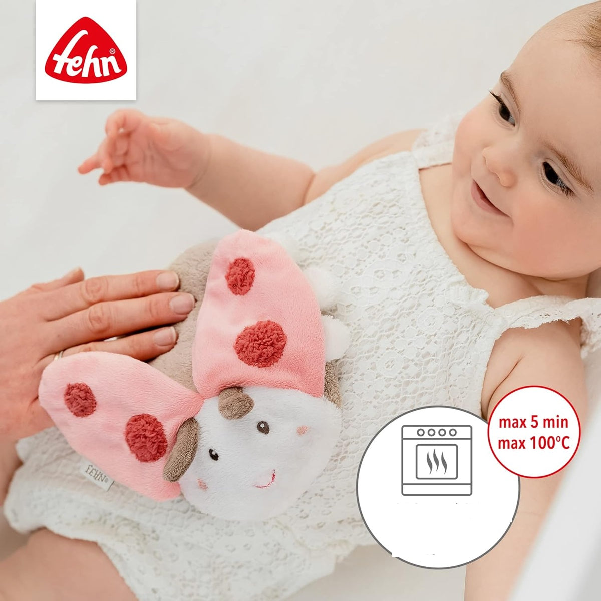 FEHN plyšový termofor s třešňovými peckami 18 cm BROUK