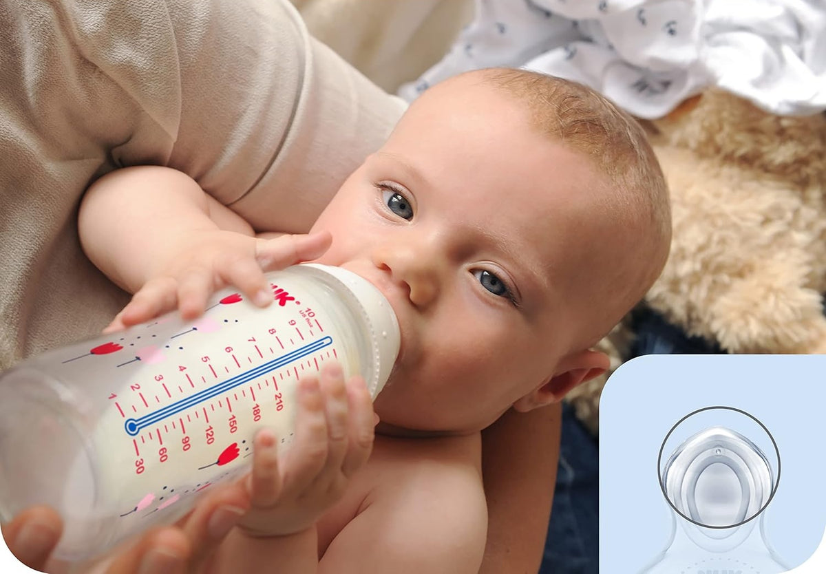 NUK First Choice+ bottle 300 ml teat M medium flow 0-6 m HEARTS
