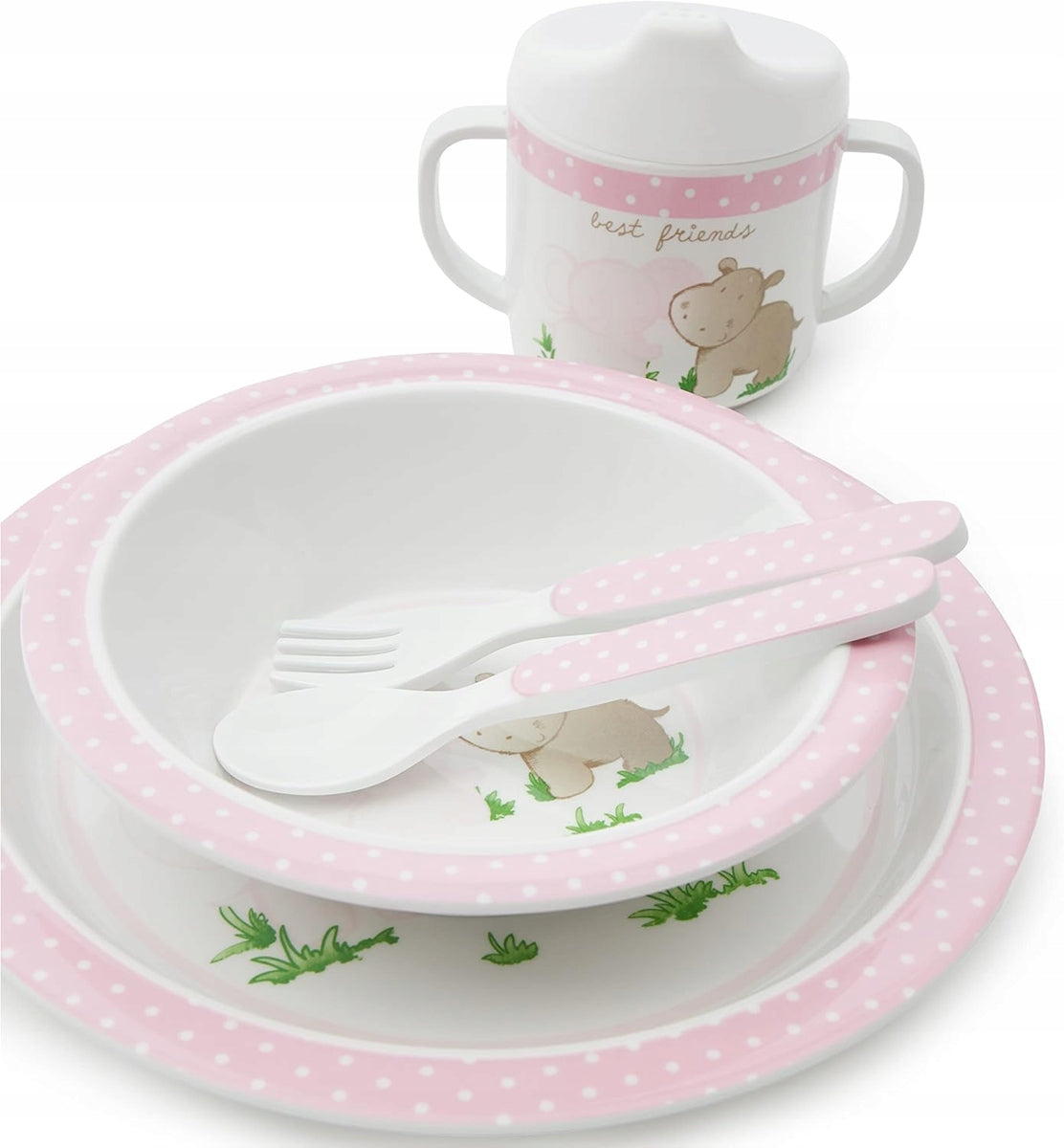 BIECObowl, cup, fork, spoonBPA-freeNewly opened condition, good, replacement packaging available