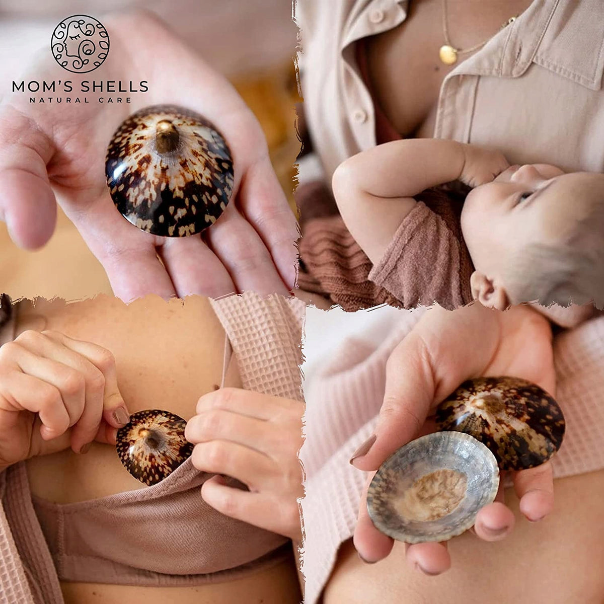 MOM'S SHELLS nástavce mušle s perleťovou hmotou vel. S