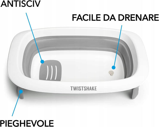 TWISTSHAKE compact foldable bathtub + insert + rinsing container