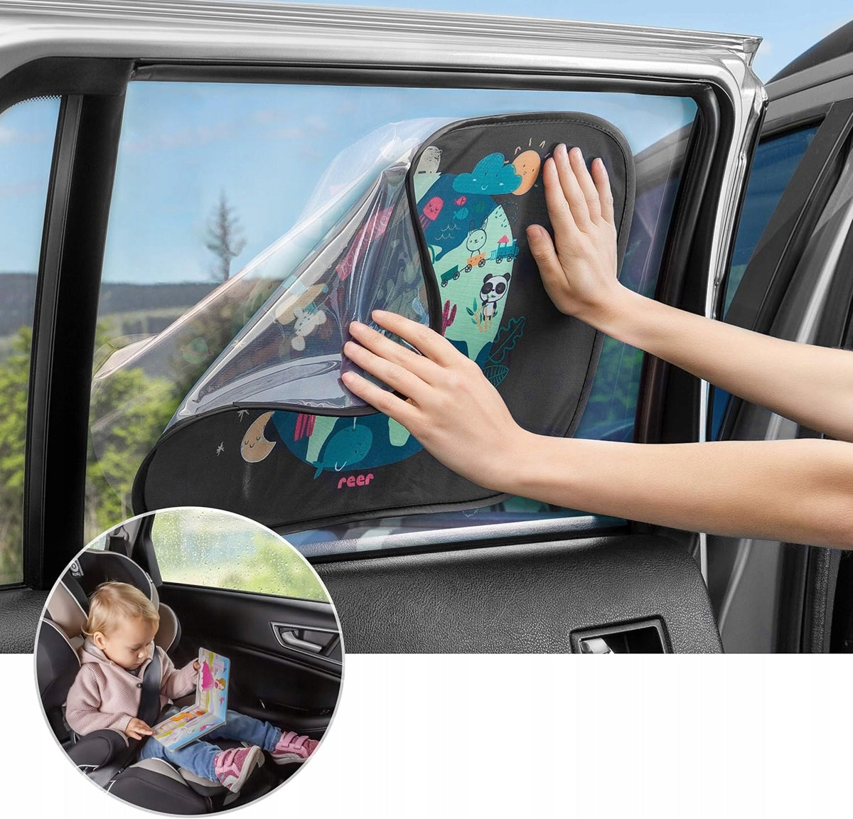 REER TravelKid sluneční clona na okno auta UV 50+ 2 kusy