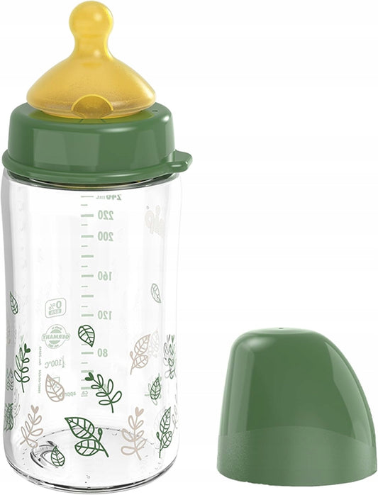 NIP Cherry Green bouteille en verre avec tétine en latex taille M 240 ml