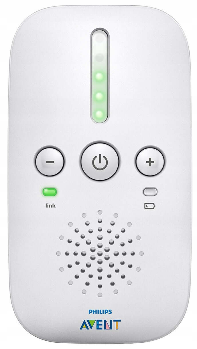 PHILIPS AVENT SCD503 niania elektroniczna DECT, biało-niebieska jednostka rodzica z regulacją głośności