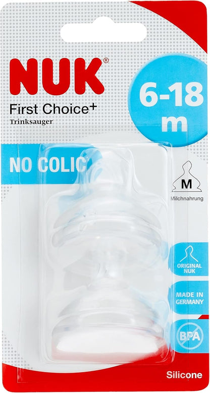 NUK First Choice silikonové savičky M 6 18m x2