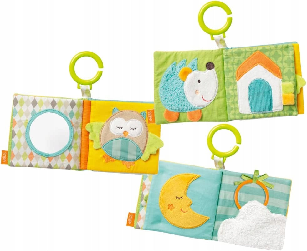 FEHN sensory book with a mirror, hanging toy