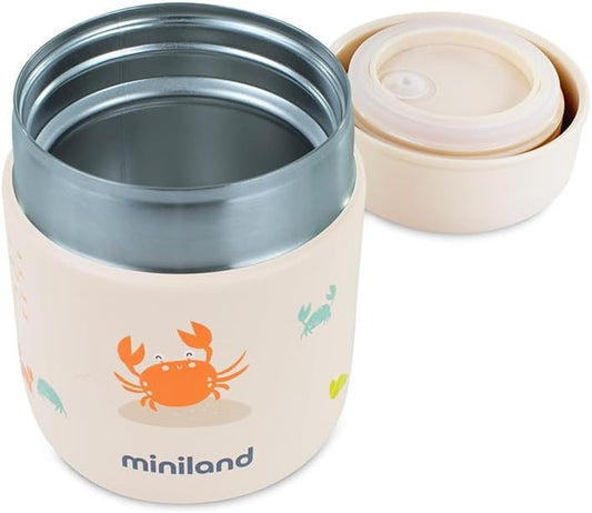 Miniland Food Thermy Mini otwarty termos i elementy zamknięcia