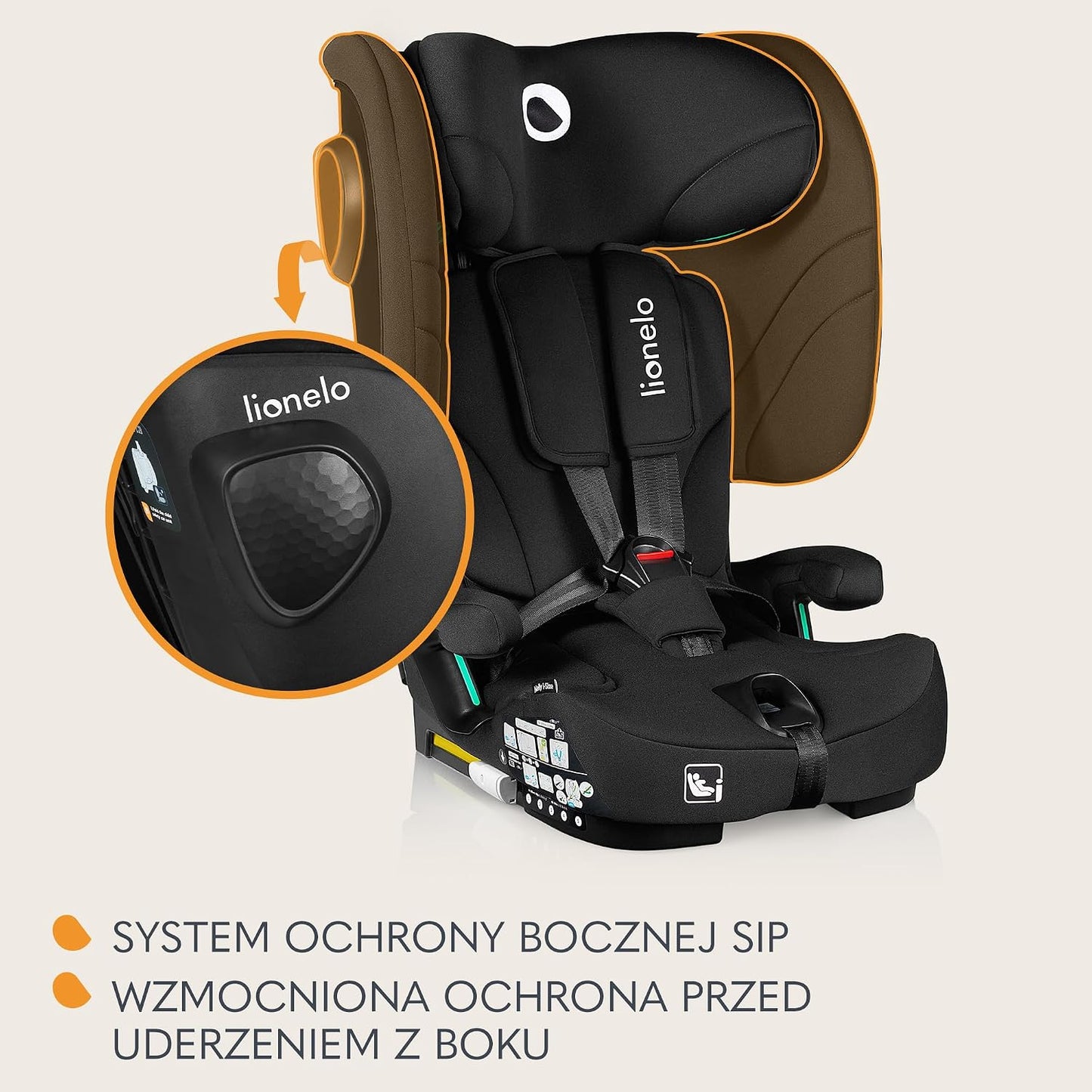 LIONELO NELLY i-Size car seat 76–150 cm with ISOFIX